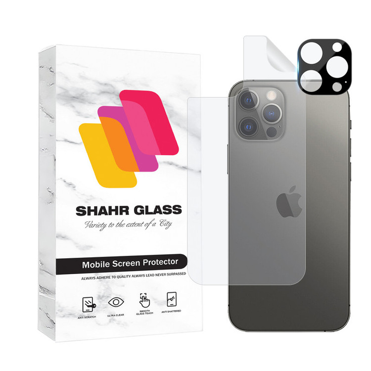 محافظ پشت گوشی شهر گلس مدل MTBFULS مناسب برای گوشی موبایل اپل iPhone 12 Pro Max به همراه محافظ لنز