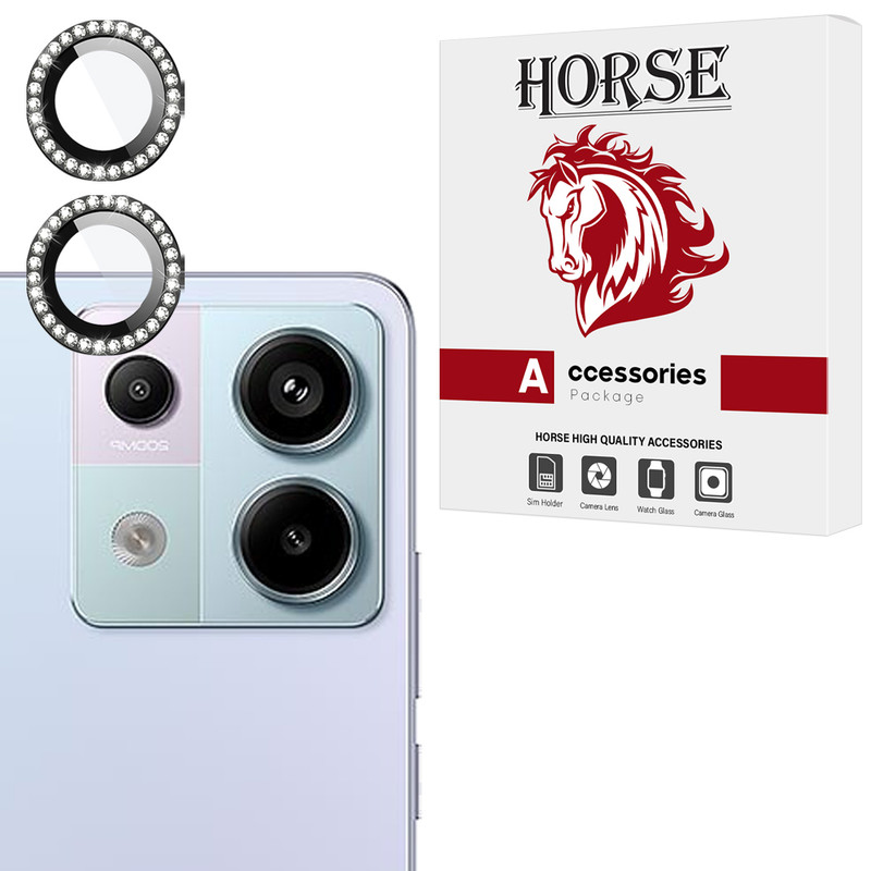 محافظ لنز دوربین شیشه‌ای هورس مدل NRIH20 مناسب برای گوشی موبایل شیائومی Redmi Note 13 Pro 5G / Poco X6 5G