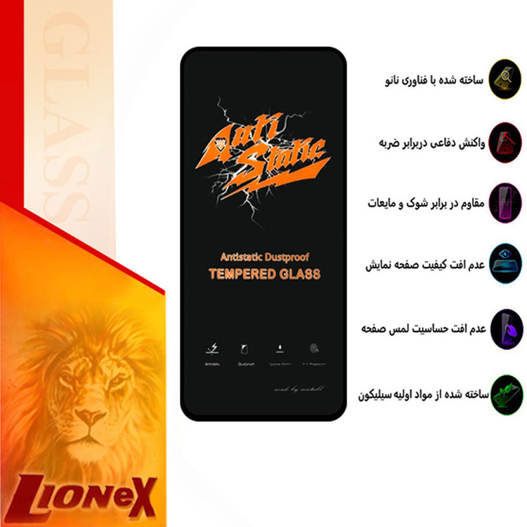 محافظ صفحه نمایش آنتی استاتیک لایونکس مدل ANTIDUSTL مناسب برای گوشی موبایل وان پلاس Nord N100