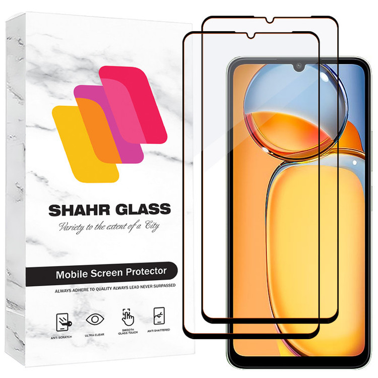 محافظ صفحه نمایش شیشه ای شهر گلس مدل FUL2 مناسب برای گوشی موبایل شیائومی Redmi 13C 4G / Redmi 13C 5G / Redmi 13R / Poco C65 / سامسونگ Galaxy A05 / A05s / A06 / ریلمی Note 50 / C51 / C53 / Vocal V1 بسته دو عددی
