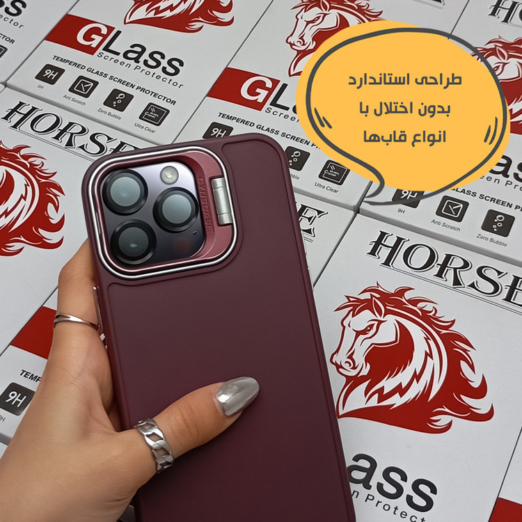 محافظ پشت گوشی هورس مدل MTBRINGH مناسب برای گوشی موبایل اپل iPhone 12 pro max به همراه محافظ لنز