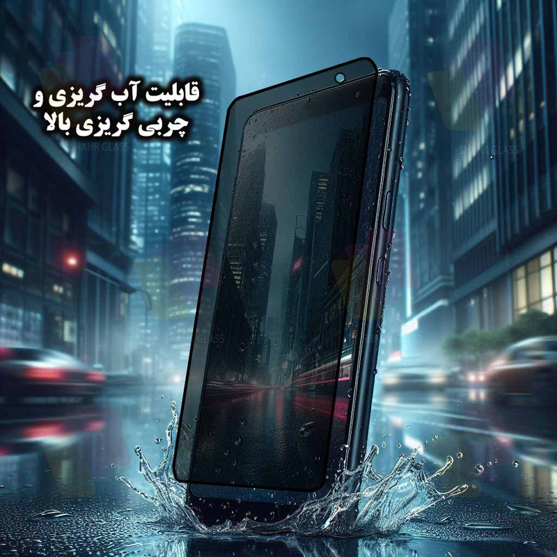 محافظ صفحه نمایش حریم شخصی شهر گلس مدل FULLPRIVNANOSH مناسب برای گوشی موبایل اپل iPhone 12 Pro Max به همراه محافظ پشت گوشی