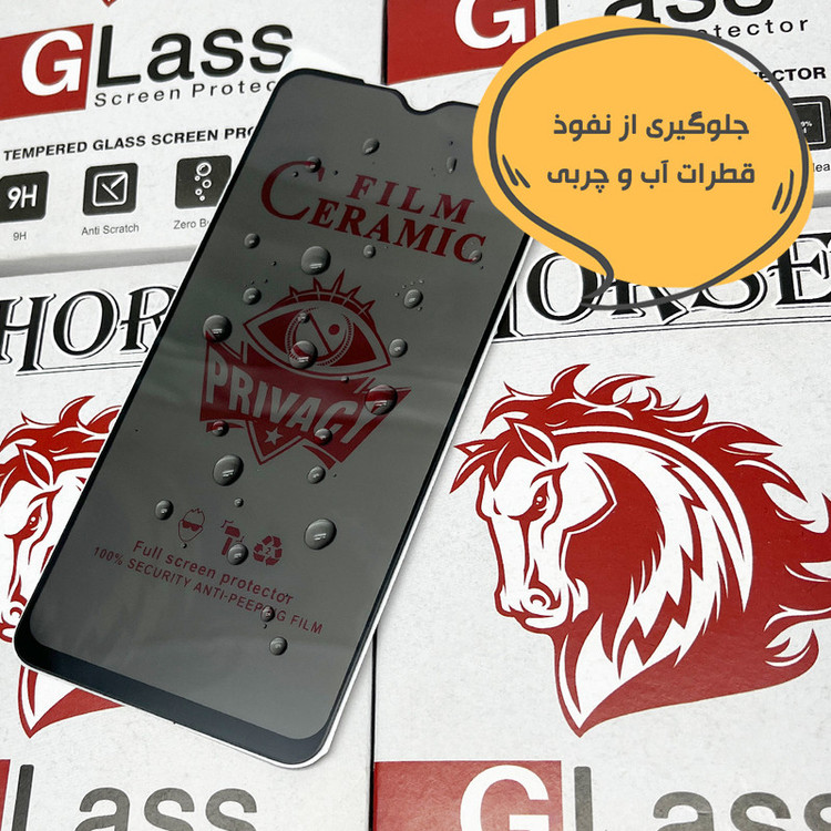 محافظ صفحه نمایش سرامیکی حریم شخصی هورس مدل SLPRICRHO مناسب برای گوشی موبایل اپل iPhone 14 Pro