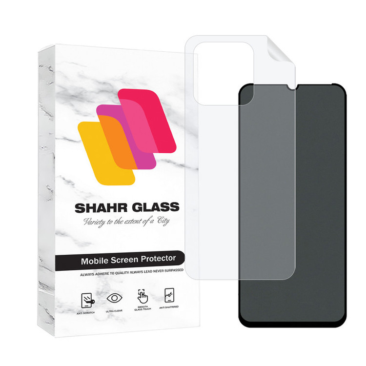 محافظ صفحه نمایش حریم شخصی شهر گلس مدل FULLPRIVNANOSH مناسب برای گوشی موبایل شیائومی Redmi 10C / Redmi 10 Power / Poco C40 به همراه محافظ پشت گوشی