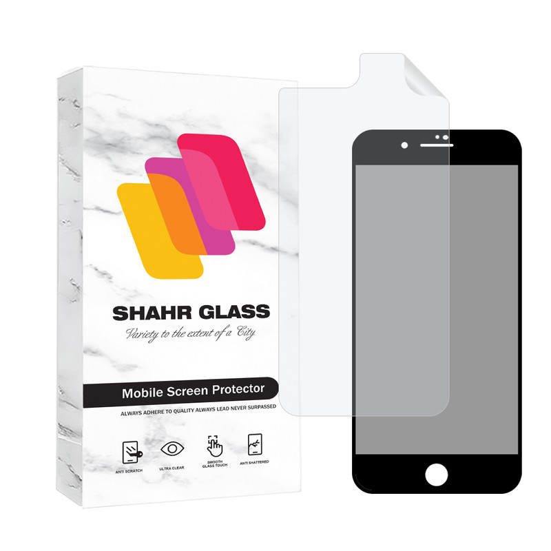 محافظ صفحه نمایش حریم شخصی شهر گلس مدل FULLPRIVNANOSH مناسب برای گوشی موبایل اپل iPhone 7 Plus / 8 Plus به همراه محافظ پشت گوشی