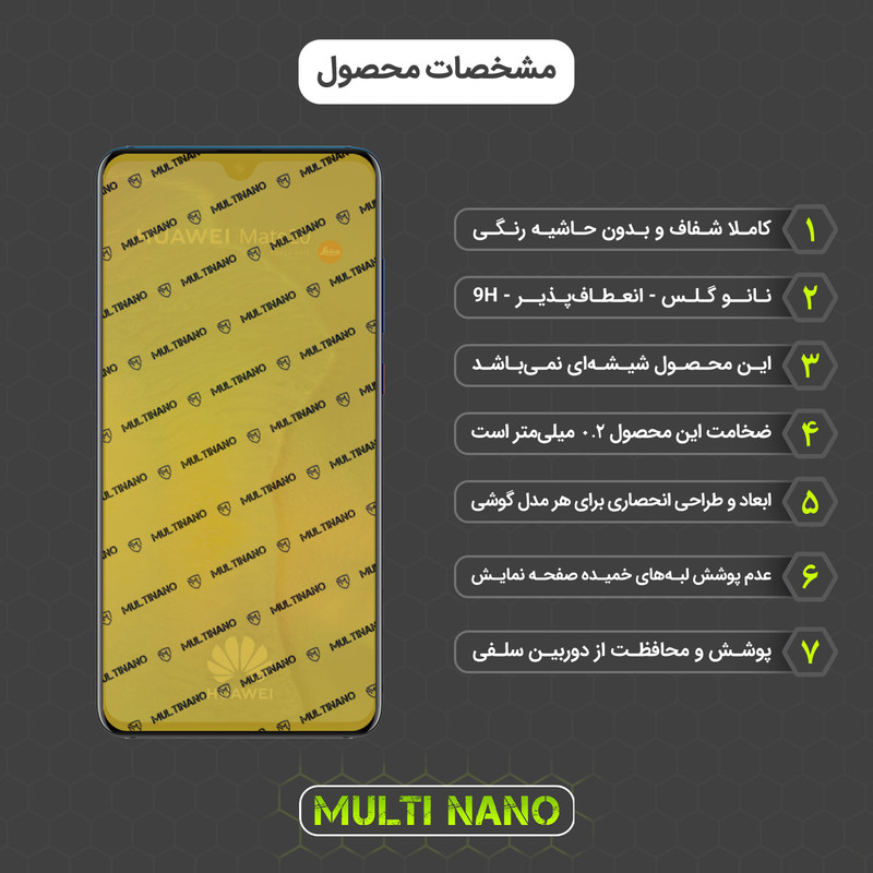 محافظ صفحه نمایش مولتی نانو مدل X-SFG مناسب برای گوشی موبایل هوآوی Mate 20 به همراه برچسب پوششی