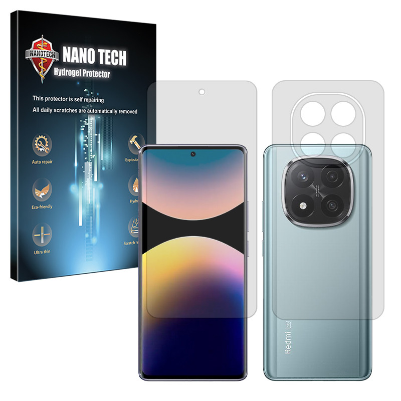 محافظ صفحه نمایش مات نانو تک مدل Tough مناسب برای گوشی موبایل شیائومی Redmi Note 14 Pro Plus 5G به همراه محافظ پشت گوشی