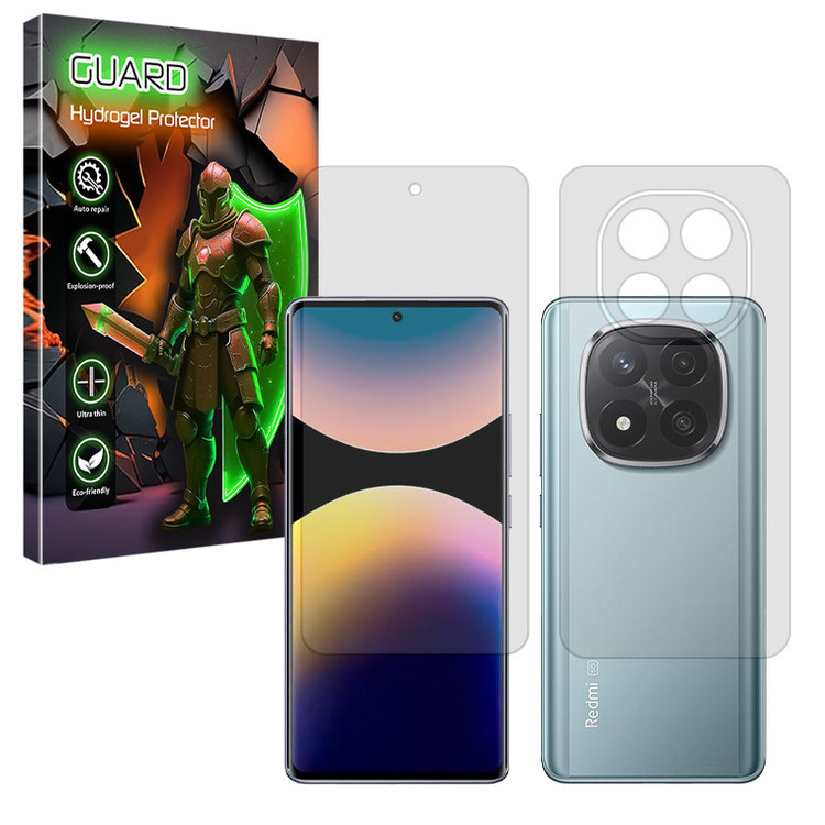 محافظ صفحه نمایش شفاف گارد مدل Tough مناسب برای گوشی موبایل شیائومی Redmi Note 14 Pro Plus 5G به همراه محافظ پشت گوشی