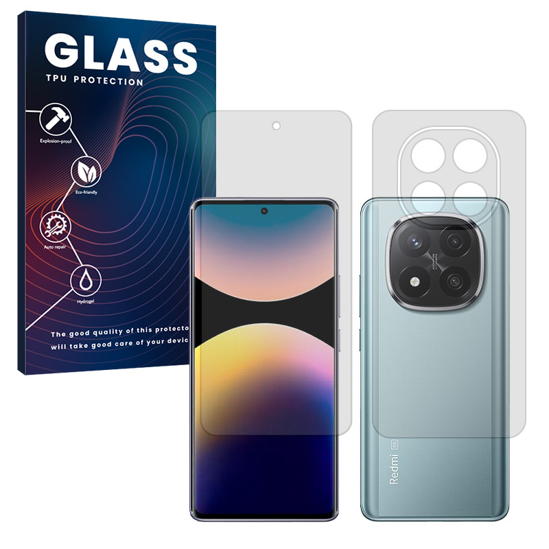 محافظ صفحه نمایش مات گلس مدل Resistant مناسب برای گوشی موبایل شیائومی Redmi Note 14 Pro Plus 5G به همراه محافظ پشت گوشی