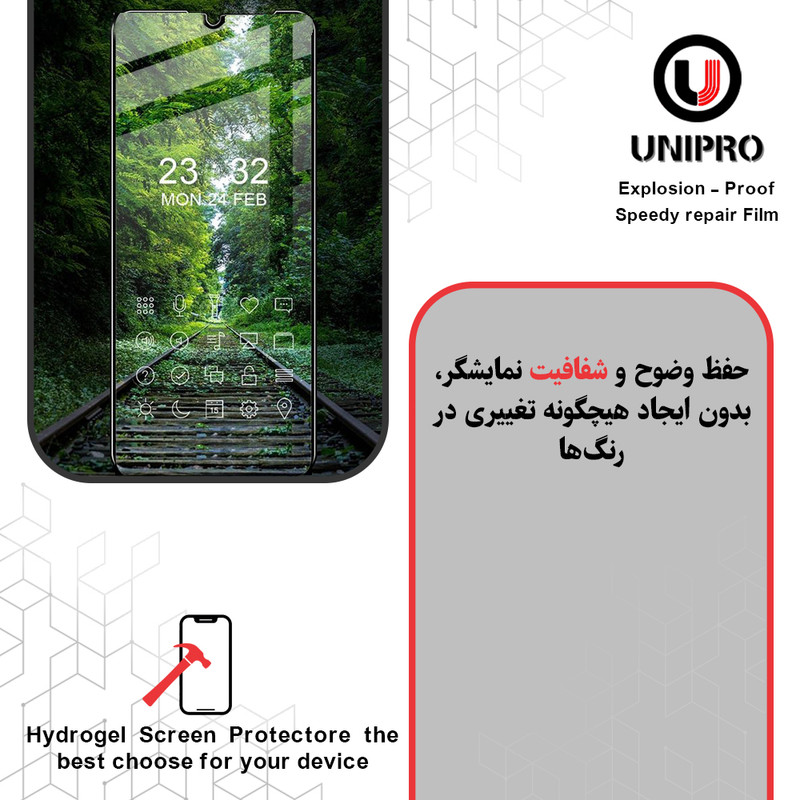 محافظ صفحه نمایش شفاف یونی پرو مدل Explosion Proof مناسب برای گوشی موبایل شیائومی Redmi Note 14 Pro Plus 5G به همراه محافظ پشت گوشی