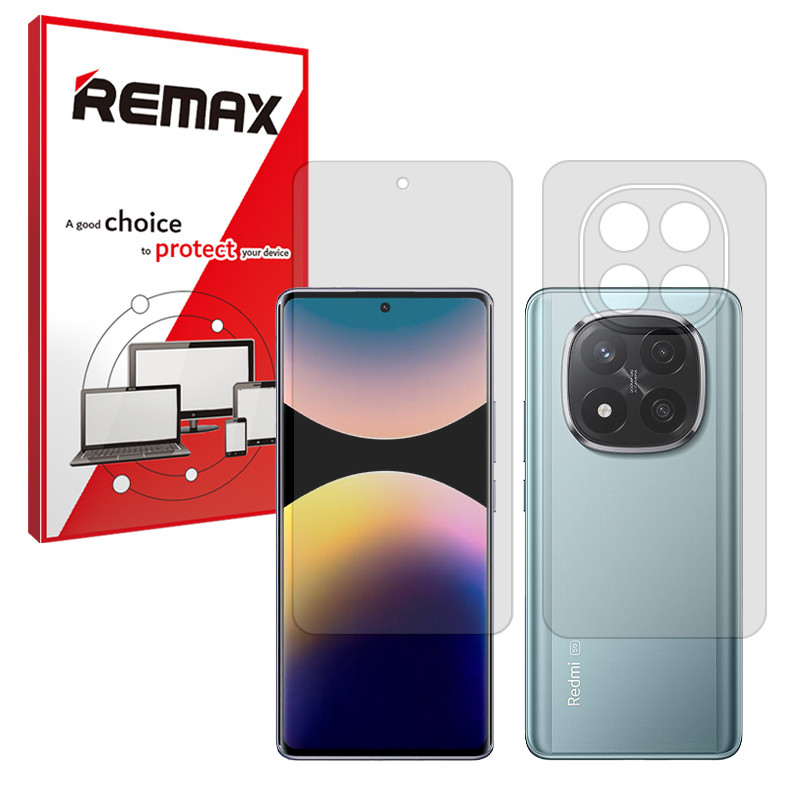 محافظ صفحه نمایش مات ریمکس مدل Resistant مناسب برای گوشی موبایل شیائومی Redmi Note 14 Pro Plus 5G به همراه محافظ پشت گوشی