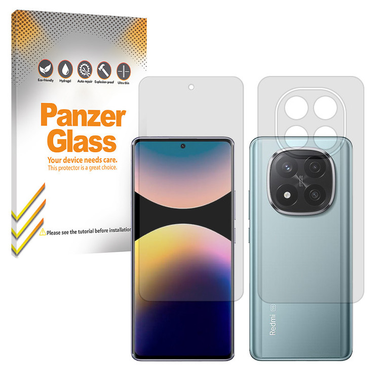 محافظ صفحه نمایش شفاف پنزر گلس مدل Resistant مناسب برای گوشی موبایل شیائومی Redmi Note 14 Pro Plus 5G به همراه محافظ پشت گوشی