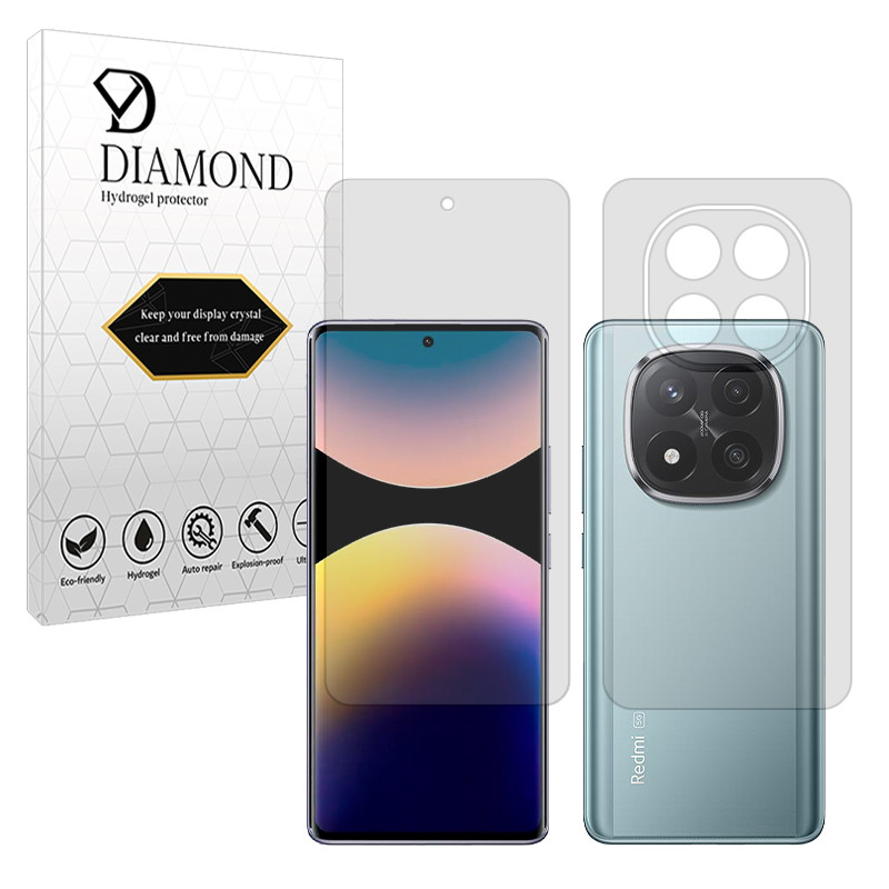 محافظ صفحه نمایش مات دیاموند مدل Tough مناسب برای گوشی موبایل شیائومی Redmi Note 14 Pro Plus 5G به همراه محافظ پشت گوشی