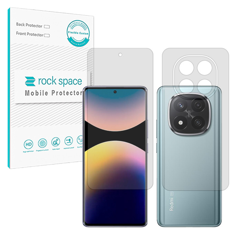 محافظ صفحه نمایش مات راک اسپیس مدل Resistant مناسب برای گوشی موبایل شیائومی Redmi Note 14 Pro Plus 5G به همراه محافظ پشت گوشی