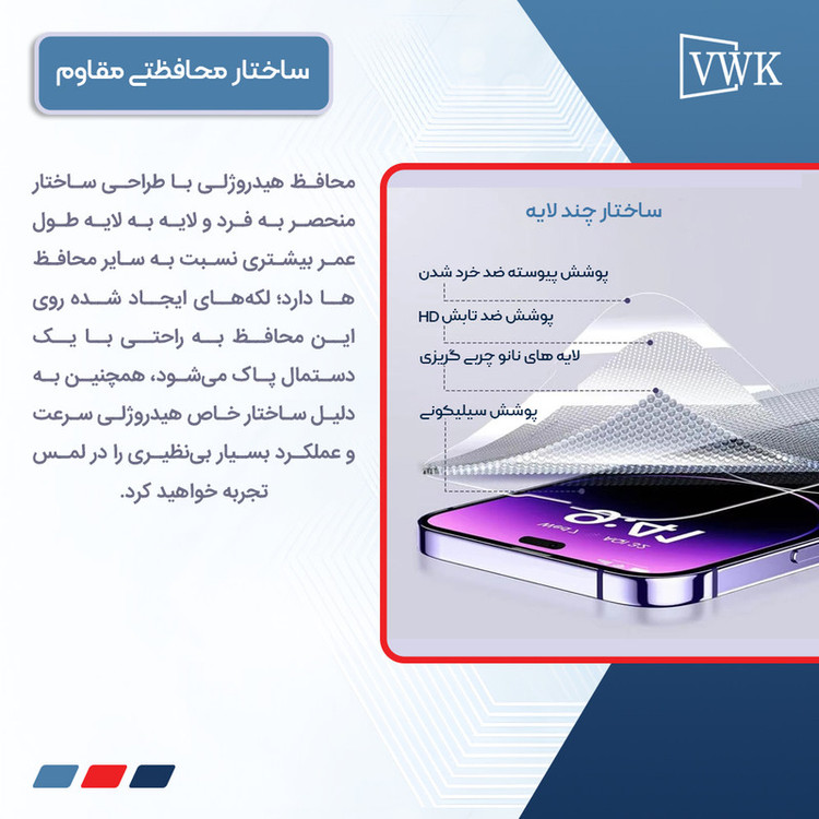 محافظ صفحه نمایش شفاف وی دبلیو کی مدل Tough مناسب برای گوشی موبایل شیائومی Redmi Note 14 Pro 4G به همراه محافظ پشت گوشی