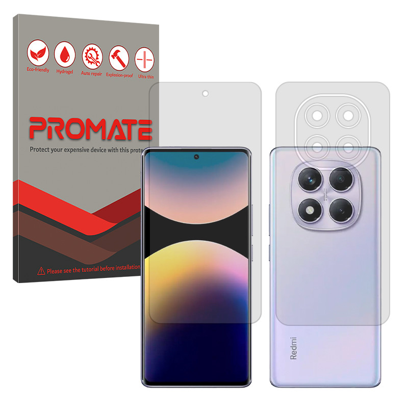 محافظ صفحه نمایش شفاف پرومیت مدل Resistant مناسب برای گوشی موبایل شیائومی Redmi Note 14 Pro 4G به همراه محافظ پشت گوشی