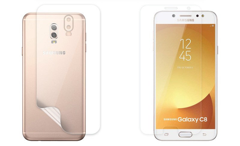 محافظ صفحه نمایش مدل X-SFT مناسب برای گوشی موبایل سامسونگ Galaxy C8 به همراه محافظ پشت