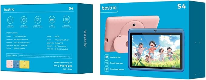 تبلت کودک 7اینج 128 گیگ رام 4+4 مدل Tablet bestrio S4