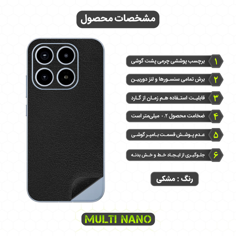 برچسب پوششی مولتی نانو طرح چرم مدل X-F1L مناسب برای گوشی موبایل شیائومی 17