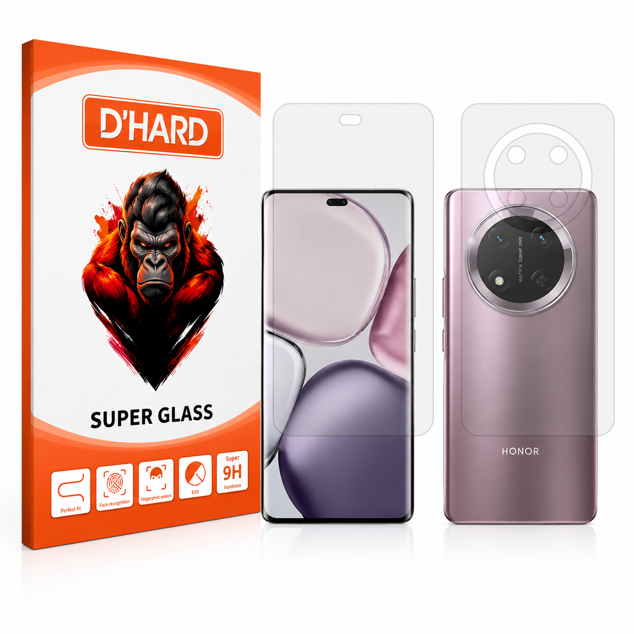 محافظ صفحه نمایش شفاف تکنوD`HARD مدل Resistant مناسب برای گوشی موبایل آنر X9c به همراه محافظ پشت گوشی