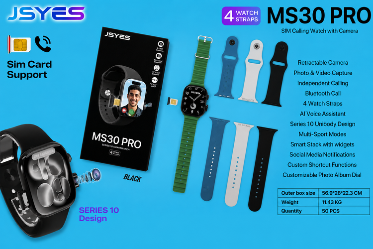 ساعت سیم کارت خور هوشمند JSYES مدل MS30pro دوربین دار و ریجستر شده اورجینال