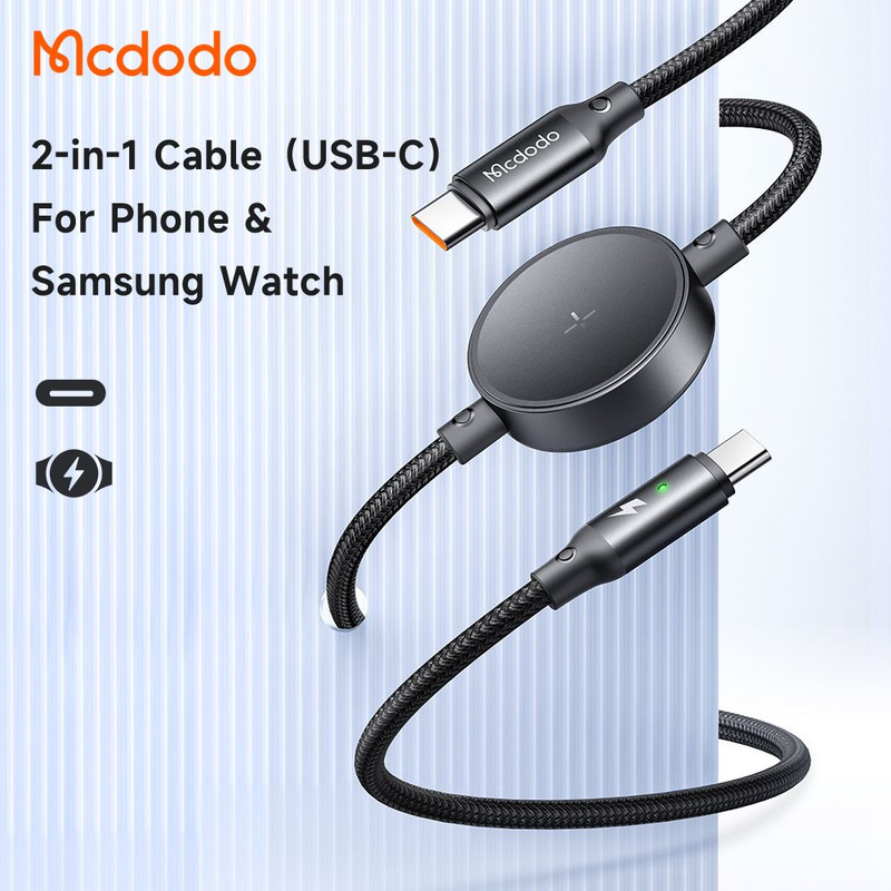 کابل شارژ USB-C مک دودو مدل CA-417 مناسب برای ساعت هوشمند سامسونگ Galaxy Watch 4-6 Fit2/3 5Pro 4/6Classic